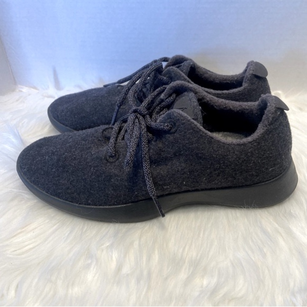 Allbirds mens wool runners in natural black size 8